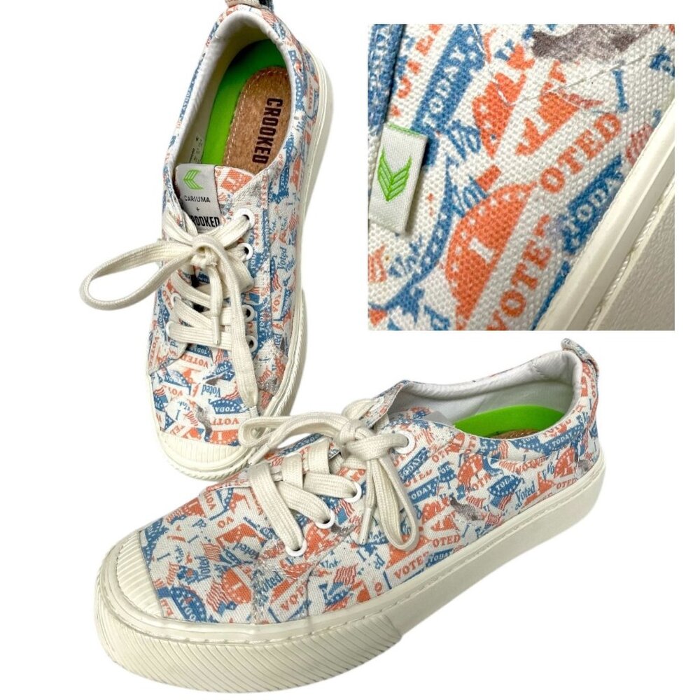 Cariuma X Crooked Patriotic "Vote" Canvas Sneakers